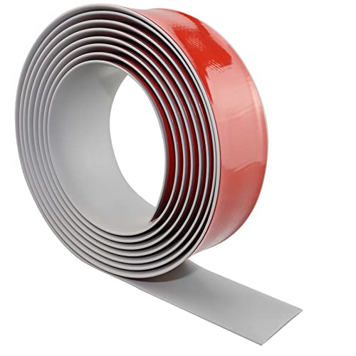 Übergangprofil selbstklebend Boden Übergangsleiste flach Vinyl Abdeckleiste für Fußböden Bodenleiste Laminat (600×4cm, grau) von LSGCQ
