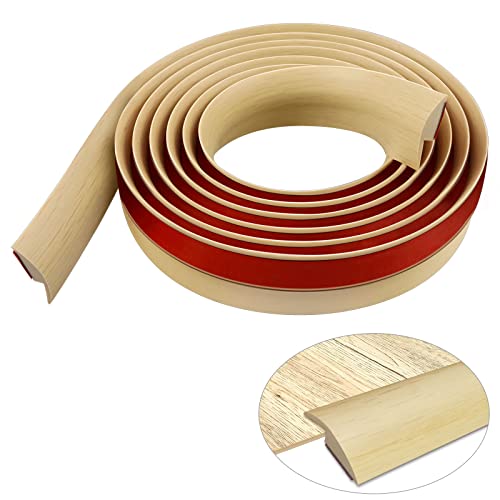 Übergangsprofil selbstklebend Boden und Teppich Laminat Vinyl Übergangsschiene Übergangsstreifen für Teppich Schwellenübergang Höhe weniger als 5mm (2m, beige Holzmaserung) von LSGCQ