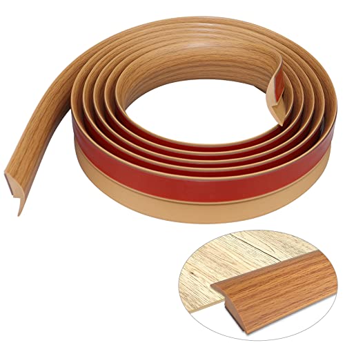Übergangsprofil selbstklebend Boden und Teppich Laminat Vinyl Übergangsschiene Übergangsstreifen für Teppich Schwellenübergang Höhe weniger als 5mm (6m, gelb Holzmaserung) von LSGCQ
