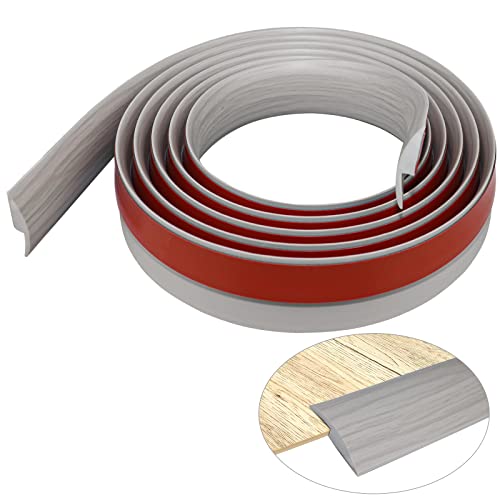 Übergangsprofil selbstklebend Boden und Teppich Laminat Vinyl Übergangsschiene Übergangsstreifen für Teppich Schwellenübergang Höhe weniger als 5mm (6m, grau Holzmaserung) von LSGCQ