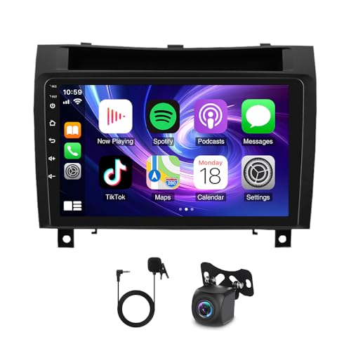9 inch Android 14 Autoradio Carplay für Mercedes SLK 2004-2011, 4+64G Touchscreen Wireless Carplay Android Auto Radio Bluetooth Double Din Car Radio WiFi GPS RDS FM AHD Rückfahrkamera Mirror Link 9 inch Android 14 Autoradio Carplay für Mercedes SLK 2004-2011, 4+64G Touchscreen Wireless Carplay Android Auto Radio Bluetooth Double Din Car Radio WiFi GPS RDS FM AHD Rückfahrkamera Mirror Link von LSGGTIM