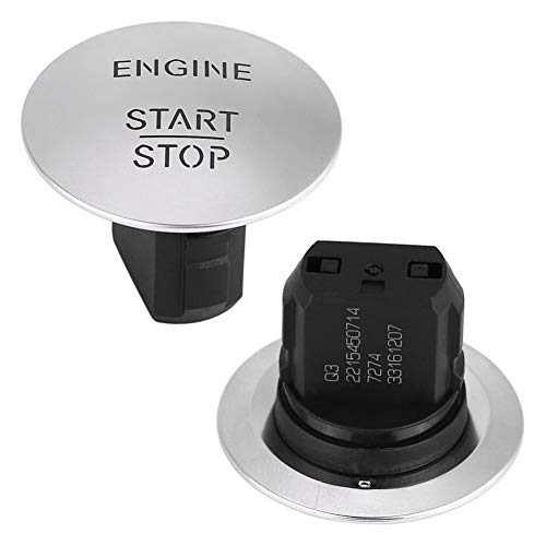 Auto Startknopf Abdeckung,LSGGTIM Auto-Motor-One-Button-Startknopf,Car Start Engine Stop Button Cover Auto Startknopf Abdeckung,Kompatibel Mit Mercedes Modell W164 W205 W212 W213 W221 Serie,Silber von LSGGTIM