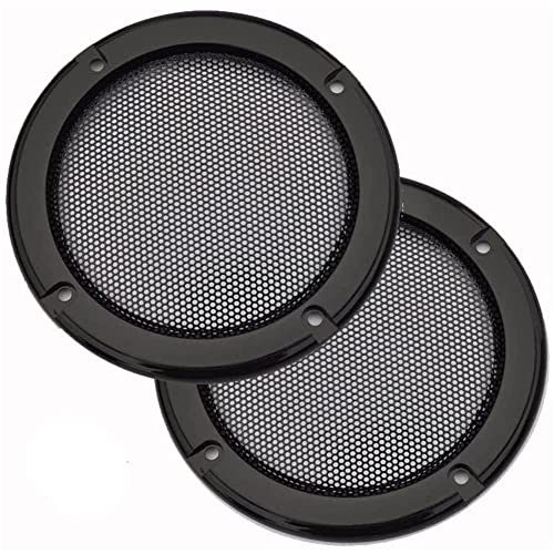 Lautsprechergitter 8 Zoll, 2 Stück Subwoofer Schutzgitter Abdeckung ABS Metall Lautsprecher Abdeckung Mesh Grill Schutzhülle mit 8 Schrauben Dekorgitter für 116mm Außenlautsprecher, 5 Zoll -10 Zoll von LSGGTIM