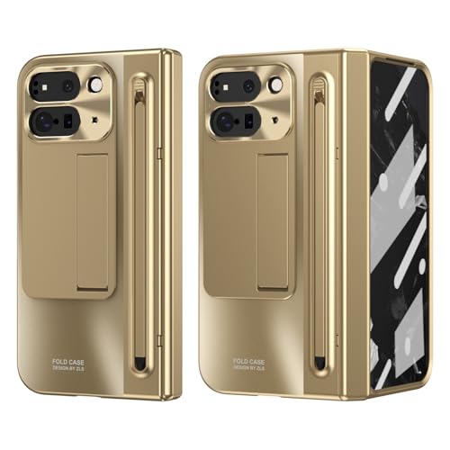 Hülle Für Google Pixel 9 Pro Fold, Integrierter Bildschirmschutz Und Stiftschlitz, Stoß- Und Kratzfest, Leicht Und Langlebig (Für Pixel 9 Pro Fold,Gold) von LSKOZU