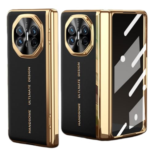 Hülle Für Huawei Mate X6, Modische Stoßdämpfende Und Sturzsichere Lederhülle Mit Integriertem Bildschirmschutz, 360-Grad-Schutz (Schwarz) von LSKOZU