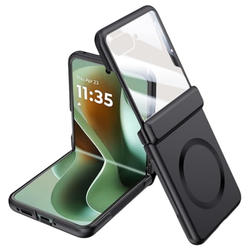 Hüllen Für Motorola Razr 60 Ultra, Leichtes, Ultradünnes, Stoßfestes Gehäuse Mit Integriertem Bildschirmschutz, Scharnierschutz, Unterstützung Für Kabelloses Laden (schwarz,Motorola Razr 60 Ultra) von LSKOZU