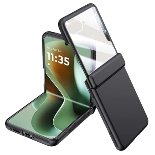 Hüllen Für Motorola Razr 60 Ultra, Stoßfest, Leicht Und Ultradünn, Scharnierschutz, Integrierte Displayschutzfolie (schwarz,Motorola Razr Ultra 2025) von LSKOZU