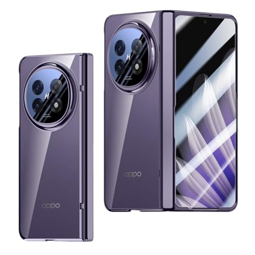 Hüllen Für Oppo Find N5, Leichtes, Ultradünnes Und Transparentes Gehäuse Mit Anti-Schock, Scharnierschutz Und Integriertem Bildschirmschutz (Lila) von LSKOZU
