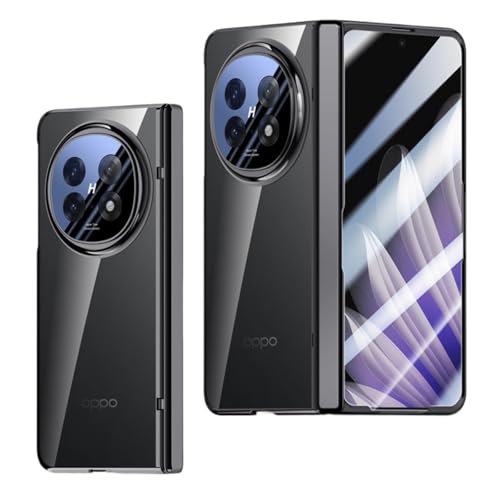 Hüllen Für Oppo Find N5, Leichtes, Ultradünnes Und Transparentes Gehäuse Mit Anti-Schock, Scharnierschutz Und Integriertem Bildschirmschutz (Schwarz) von LSKOZU