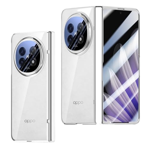 Hüllen Für Oppo Find N5, Leichtes, Ultradünnes Und Transparentes Gehäuse Mit Anti-Schock, Scharnierschutz Und Integriertem Bildschirmschutz (Silber) von LSKOZU