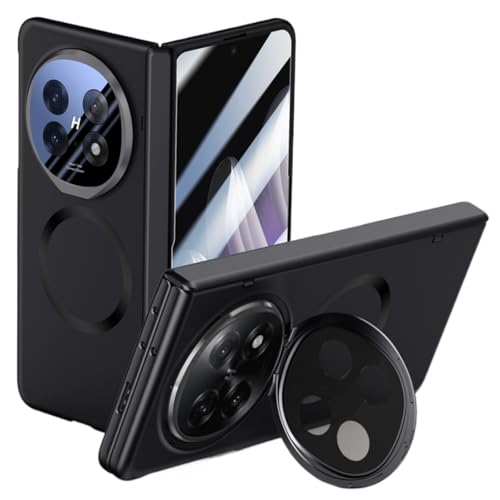Hüllen Für Oppo Find N5, Stoß- Und Sturzsicher, Objektiv- Und Scharnierschutz, Integrierter Bildschirmschutz Und Ständer (für Find N5,Schwarz) von LSKOZU