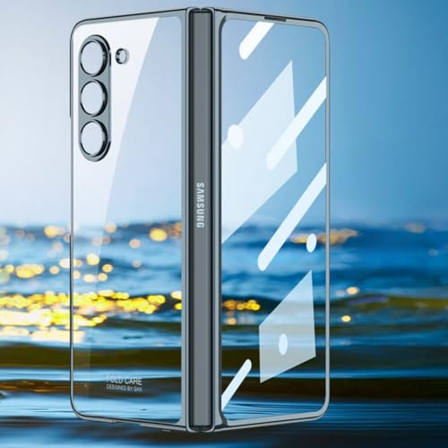 LSKOZU Hülle Für Samsung Galaxy Z Fold5. Leichte, ultradünne, transparente und sturzsichere Hülle mit integriertem Displayschutz (für Galaxy Z Fold5,dunkelgrün) von LSKOZU