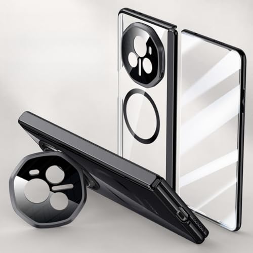 LSKOZU Hüllen Für Honor Magic V3, Stoß- Und Sturzsicher, Leichtes Und Ultradünnes Transparentes Gehäuse, Integrierter Bildschirmschutz Und Ständer (Für Magic V3,Schwarz) von LSKOZU