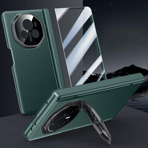 LSKOZU Hüllen Für Honor Magic V3, Stoß- Und Sturzsicher, Robuste Und Langlebige Modische Ledertasche, Integrierter Bildschirmschutz Und Ständer (Für Magic V3,Grün) von LSKOZU