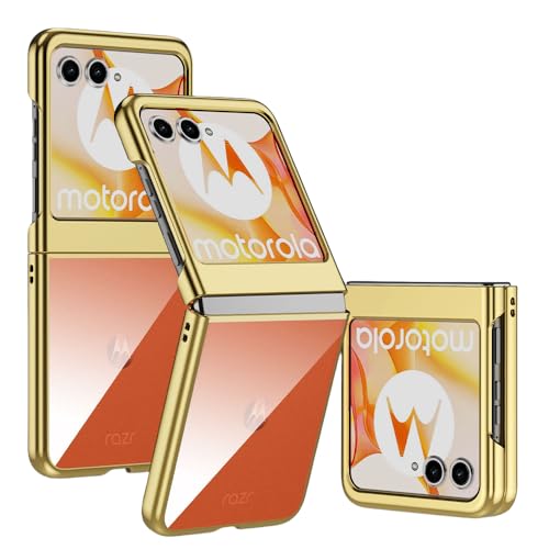 LSKOZU Hüllen Für Moto Razr 60, Leichtes, Ultradünnes, Stoßfestes Und Sturzsicheres Transparentes Gehäuse Razr 2025 (Gold) von LSKOZU