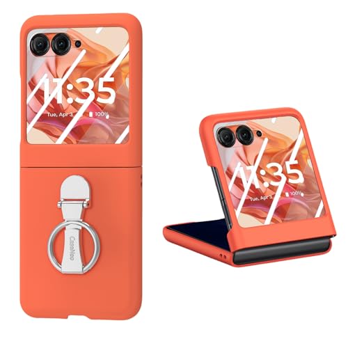 LSKOZU Hüllen Für Moto Razr 60, Leichtes Und Ultradünnes Razr 2025 Stoßfestes Ringgehäuse Mit Integriertem Bildschirmschutz (Orange) von LSKOZU