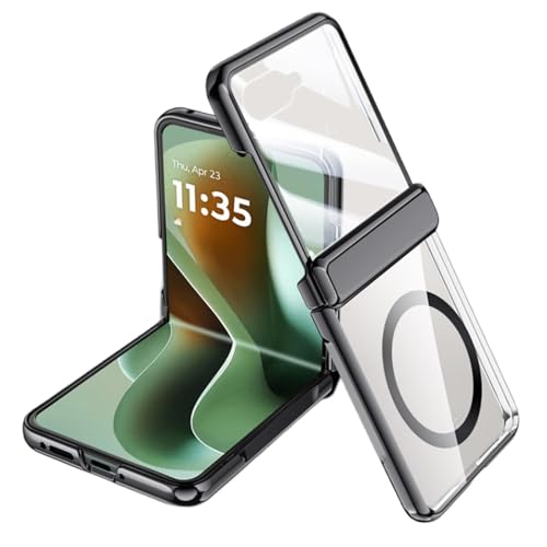 LSKOZU Hüllen Für Motorola Razr 60 Ultra, Leichtes, Schlankes Und Stoßfestes Gehäuse Mit Integriertem Bildschirmschutz, Scharnierschutz Und Kabelloser Ladeunterstützung (schwarz,Motorola Razr 60) von LSKOZU