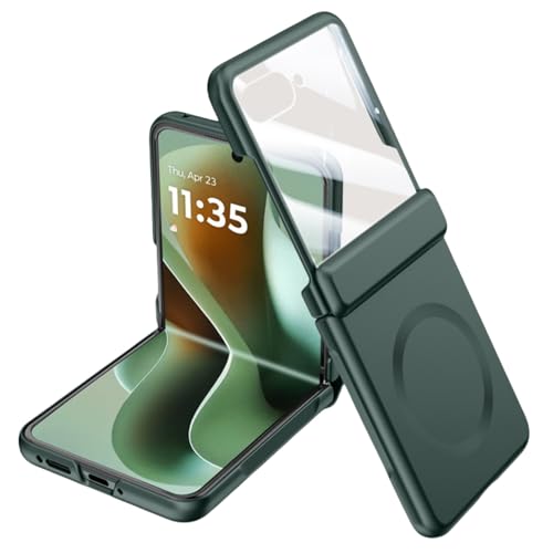 LSKOZU Hüllen Für Motorola Razr 60 Ultra, Leichtes, Ultradünnes, Stoßfestes Gehäuse Mit Integriertem Bildschirmschutz, Scharnierschutz, Unterstützung Für Kabelloses Laden (grün,Motorola Razr 2025) von LSKOZU