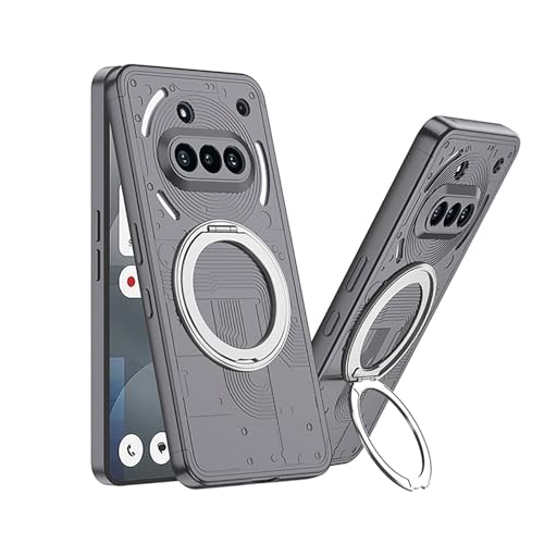 LSKOZU Hüllen Für Nothing Phone (3a), Leichtes, Ultradünnes Und Stoßfestes Gehäuse Mit Integriertem 360 Drehbarem Fingerringhalter (Grau) von LSKOZU