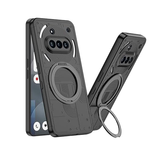 LSKOZU Hüllen Für Nothing Phone (3a), Leichtes, Ultradünnes Und Stoßfestes Gehäuse Mit Integriertem 360 Drehbarem Fingerringhalter (Schwarz) von LSKOZU