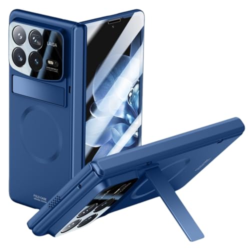 LSKOZU Hüllen Für Xiaomi Mix Fold 4, Stoß- Und Sturzsicher, Objektiv- Und Scharnierschutz, Integrierter Bildschirmschutz Und Ständer (für Mix Fold4,Blau) von LSKOZU