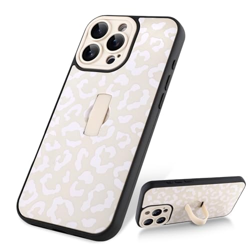 LSL Schutzhülle für iPhone 16 Pro Max mit verstellbarem Riemen, weißes Leopardenmuster, weiches TPU, stoßfest, harter Polycarbonat, kratzfest, schlanker Ständer, für Damen, Mädchen, Herren LSL Schutzhülle für iPhone 16 Pro Max mit verstellbarem Riemen, weißes Leopardenmuster, weiches TPU, stoßfest, harter Polycarbonat, kratzfest, schlanker Ständer, für Damen, Mädchen, Herren von LSL