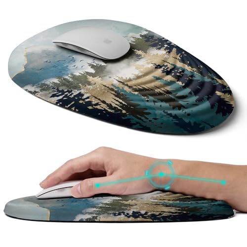 Ergonomisches Mauspad mit Handgelenkauflage, lindert Karpaltunnelschmerzen, gesamtes Memory-Foam-Mauspad mit rutschfester PU-Basis, kabelloses Mauspad, Wald-Sonnenaufgang Ergonomisches Mauspad mit Handgelenkauflage, lindert Karpaltunnelschmerzen, gesamtes Memory-Foam-Mauspad mit rutschfester PU-Basis, kabelloses Mauspad, Wald-Sonnenaufgang von LSLXDCLJ