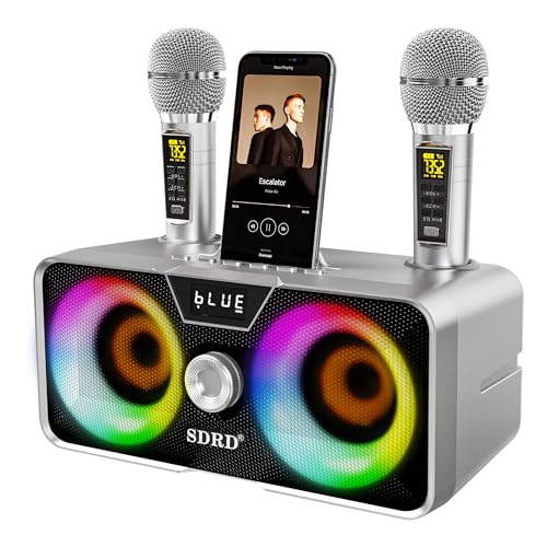 Tragbarer Karaoke Maschine,Karaoke mit 30W Bluetooth Lautsprecher,2 Kabellosen Karaoke-MikrofonWiederaufladbarem Mikrofonsteckplatz,PA Anlage Komplettset für Home Party,Church,Picnic,Outdoor von LSMOEO