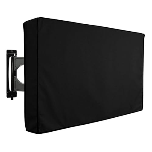 LSNNMU TV-Abdeckung Outdoor-TV-Bildschirmabdeckung, wetterfeste, universelle Schutzabdeckung, wasserdichtes Gehäuse for 22-65 Zoll Fernseher(Black,40x42inch) von LSNNMU
