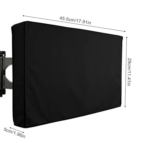 LSNNMU TV-Abdeckung Outdoor-TV-Bildschirmabdeckung, wetterfeste, universelle Schutzabdeckung, wasserdichtes Gehäuse for 22-65 Zoll Fernseher(Black,70x75inch) von LSNNMU