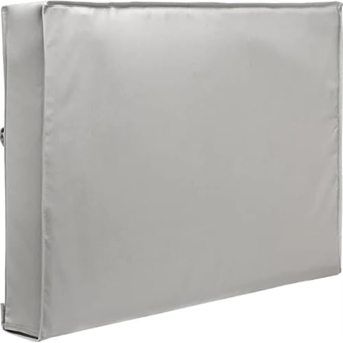 LSNNMU TV-Abdeckung Outdoor-TV-Bildschirmabdeckung, wetterfeste, universelle Schutzabdeckung, wasserdichtes Gehäuse for 22-65 Zoll Fernseher(Grey,40x42inch) von LSNNMU