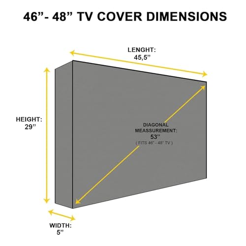 LSNNMU TV-Abdeckung Wasserdichte TV-Abdeckung for 22 55 Zoll Fernseher, Outdoor-Tuch, Bildschirmschutz, universelle wetterfeste Mikrofaser-TV-Abdeckung(40-42 inch) von LSNNMU