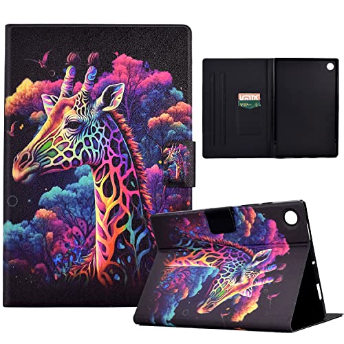 LSPCASA Leder Schutzhülle Für Samsung Galaxy Tab A9 Plus/A9+ 11.0 SM-X210/X215/X216 Ständer Folio Samsung Galaxy Tab A9 Plus Hülle Mit Kartenfächern Samsung Tablet A9 Plus Hülle Giraffe von LSPCASA