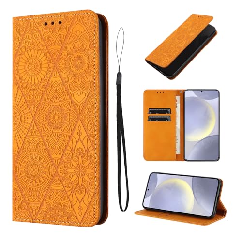LSPCASA Lederhülle Für Samsung Galaxy S24 Plus / S24+ 5G 6.7 Zoll Magnetische Samsung Galaxy S24 Plus Hülle Mit Standfunktion Klappschutzhülle S24 Plus Hülle Mit Kartenfächern Orange Farbe LSPCASA Lederhülle Für Samsung Galaxy S24 Plus / S24+ 5G 6.7 Zoll Magnetische Samsung Galaxy S24 Plus Hülle Mit Standfunktion Klappschutzhülle S24 Plus Hülle Mit Kartenfächern Orange Farbe von LSPCASA