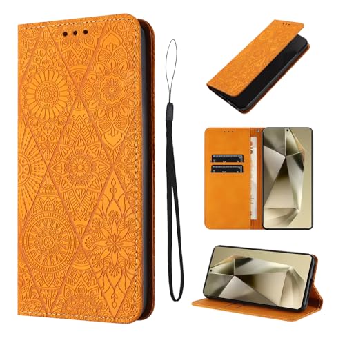 LSPCASA Lederhülle Für Samsung Galaxy S24 Ultra 6.8 Zoll Magnetische Handyhülle Samsung Galaxy S24 Ultra Hülle Mit Standfunktion Samsung Galaxy S24 Ultra Hülle, Orange LSPCASA Lederhülle Für Samsung Galaxy S24 Ultra 6.8 Zoll Magnetische Handyhülle Samsung Galaxy S24 Ultra Hülle Mit Standfunktion Samsung Galaxy S24 Ultra Hülle, Orange von LSPCASA
