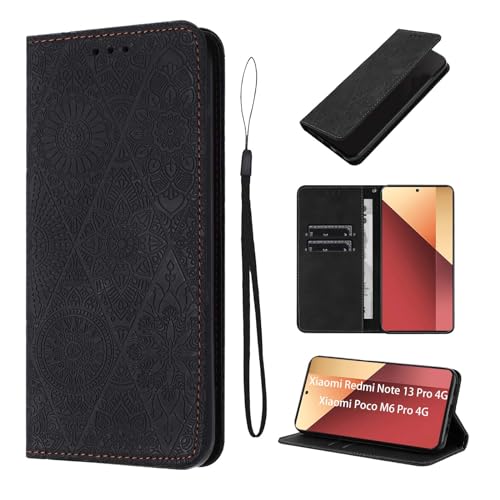 LSPCASA Lederhülle Für Xiaomi Redmi Note 13 Pro 4G / Xiaomi Poco M6 Pro 4G Magnetische Handyhülle Redmi Note 13 Pro Hülle Mit Standfunktion Einzigartig Poco M6 Pro Hülle Schwarz LSPCASA Lederhülle Für Xiaomi Redmi Note 13 Pro 4G / Xiaomi Poco M6 Pro 4G Magnetische Handyhülle Redmi Note 13 Pro Hülle Mit Standfunktion Einzigartig Poco M6 Pro Hülle Schwarz von LSPCASA