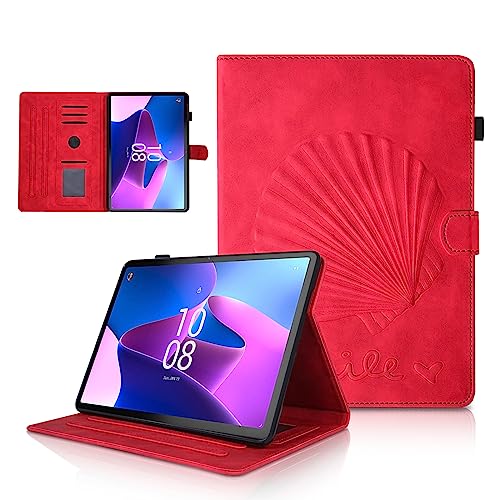 LSPCASA Lenovo Tab M10 3rd Gen Hülle Für Lenovo Tab M10 Gen 3 10.1 Anti-Fall Falte Folio Stand Hülle Stütze Automatisch Wake/Schlaf Tablet Hülle Lenovo Tab M10 3rd Gen Rot von LSPCASA