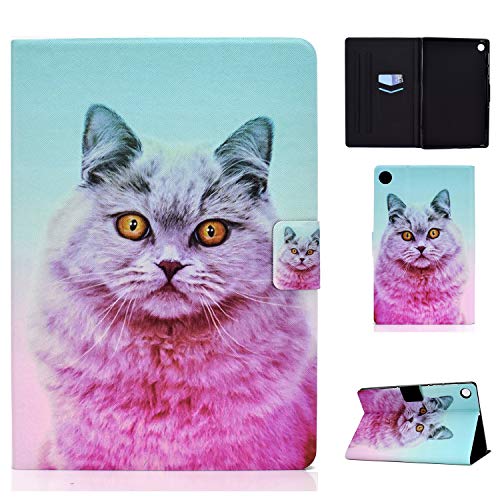 LSPCASA Lenovo Tablet Hülle für Lenovo Tab M10 Plus 3rd Gen PU Leder Material Ständer Folio Cover Schutzhülle Auto Wake/Sleep Lenovo M10 Plus 3rd Gen Hülle Katze von LSPCASA