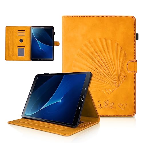 LSPCASA Samsung Galaxy A6 Hülle Für Samsung Galaxy Tab A 10.1 (2016) SM-T580/T585 Anti-Fall Falte Folio Stand Galaxy Tab A 2016 Hülle Auto Wake/Schlaf Galaxy Tab A Hülle Orange von LSPCASA