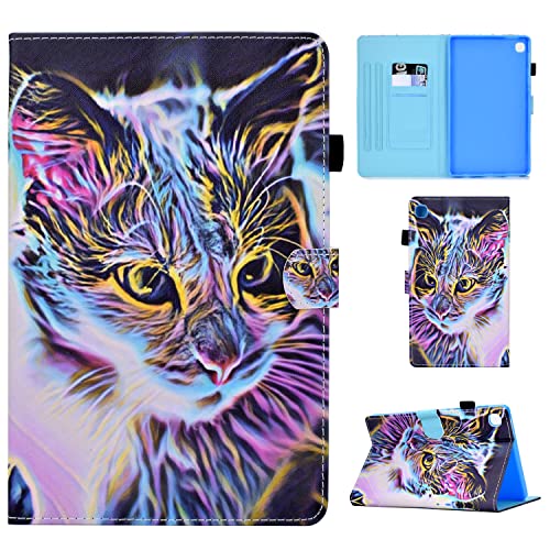 LSPCASA Samsung Galaxy Tab A7 Lite Tablet Hülle Premium PU Leder Material Stand Folio Cover Schutzhülle mit Stifthalter für Samsung Galaxy Tab A7 Lite Katze von LSPCASA