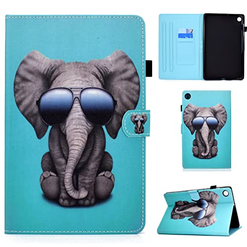 LSPCASA Samsung Galaxy Tab A8 10.5 Tablet Hülle Premium PU Leder Material Ständer Folio Cover hülle Auto Wake/Sleep Samsung A8 2022/2021 SM-X200/X205/X207 Tablet Hülle Elefant von LSPCASA