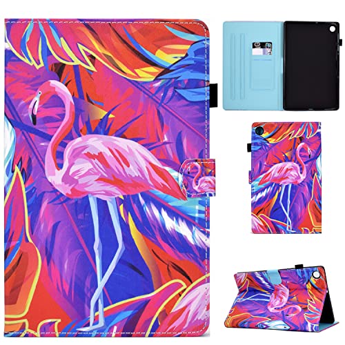 LSPCASA Samsung Galaxy Tab A8 10.5 Tablet Hülle Premium PU Leder Material Stand Folio Cover hülle mit Stifthalter Unterstützung Auto Wake/Sleep Flamingo von LSPCASA
