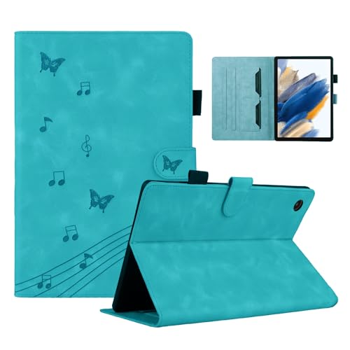 LSPCASA Samsung Galaxy Tab A8 Hülle Mit Kartenfächern Schmetterling Muster Schutzhülle Mit Automatischer Wake/Sleep Tasche Für Samsung Galaxy Tab A8 2022/2021 SM-X200/X205/X207 Blau von LSPCASA