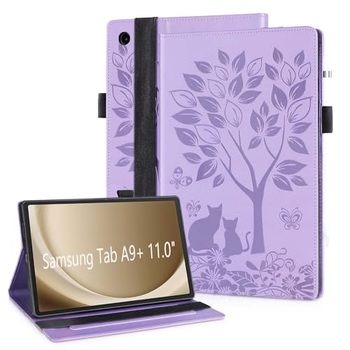 LSPCASA Schutzhülle Für Samsung Galaxy Tab A9 Plus/Galaxy Tab A9+ SM-X210/X215/X216B Standfunktion Samsung Galaxy Tab A9 Plus Hülle PU Leder Galaxy Tab A9 Plus Hülle Mit Gummiband Lila von LSPCASA