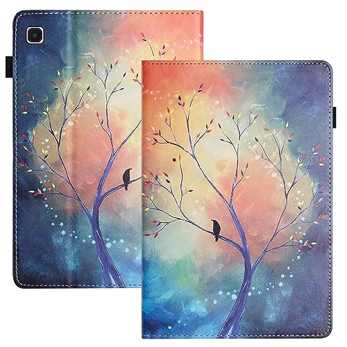 LSPCASA Hülle für Samsung Galaxy Tab S5e 10.5 Zoll (SM-T720/T725) PU Leder Schutzhülle Auto Wake/Schlaf Hülle mit Kartenfächern Galaxy Tab S5e,Wish Tree von LSPCASA