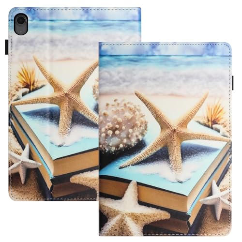 LSPCASA für iPad Air 11 Zoll Hülle M3/M2 (2025/2024) PU Leder Schutzhülle mit Stifthalt Ständer Tasche Tablet Case Cover für iPad Air 11 -Seestern von LSPCASA