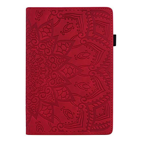 LSPCASA Xiaomi Pad 6 Hülle Für Xiaomi Pad 6 / Xiaomi Pad 6 Pro 11 Zoll Pu Leder Mandala-Muster Mi Pad 6 Hülle Mit Kartenhalter Hülle Xiaomi Pad 6 Rot von LSPCASA