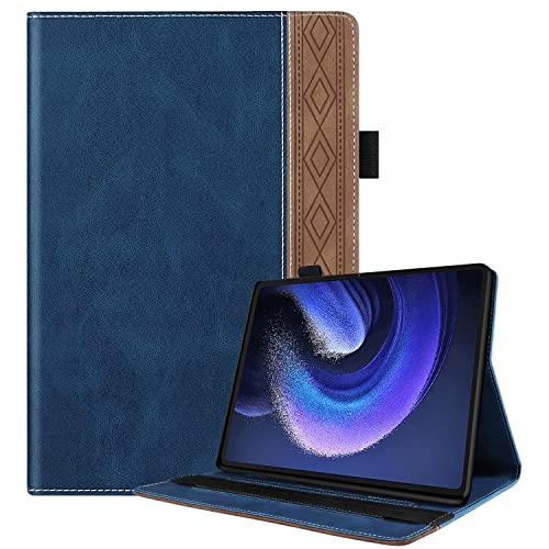 LSPCASA Xiaomi Pad 6 Tablet Hülle Für Xiaomi Mi Pad 6 / Mi Pad 6 Pro Hochwertiges PU Leder Xiaomi Pad 6 Hülle Im Business Stil Mit Stiftschlitz/Gummiband Hülle Xiaomi Pad 6 Blau von LSPCASA