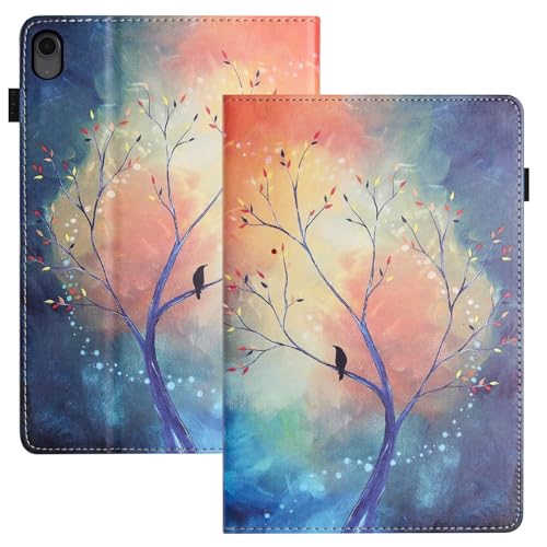 LSPCASA für iPad Air 11 Zoll Hülle M3/M2 (2025/2024) PU Lederr Schutzhülle mit Stifthalt Ständer Tasche Tablet Case Cover für iPad Air 11 -Baum von LSPCASA