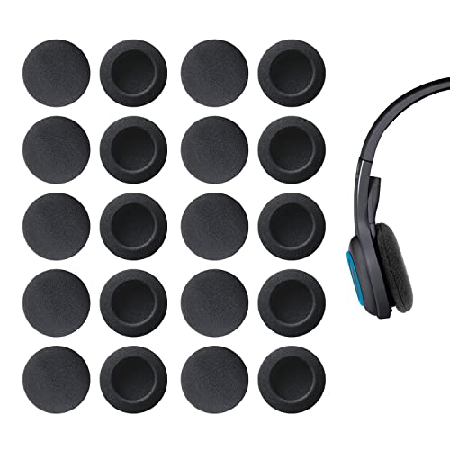10 Paar Computer-Kopfhörer-Schwammabdeckungen, Schwarze Ersatz-Kopfhörerpolster, weiche Schaumstoff-Kopfhörer-Abdeckung (50 mm) von LSYYSL